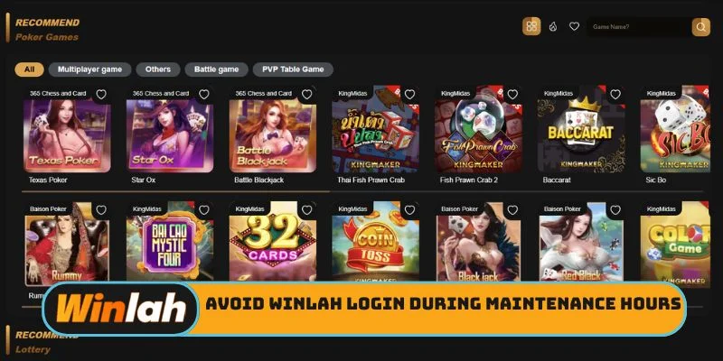 Avoid Winlah login during maintenance hours