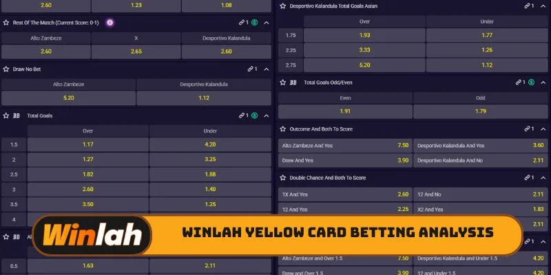 Winlah Yellow card betting analysis